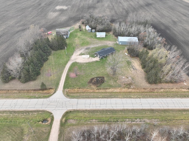 bird's eye view with a rural view