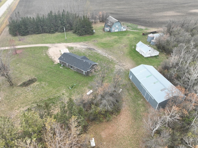 bird's eye view featuring a rural view