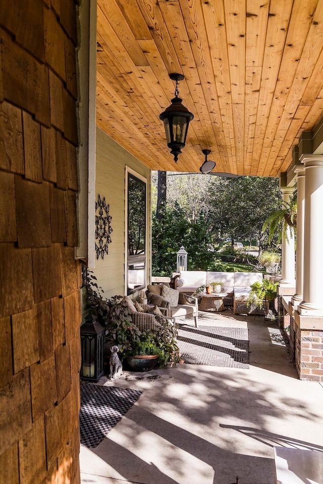 view of patio with a porch