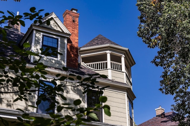 view of property exterior with a balcony