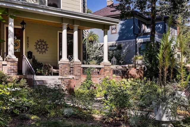 view of patio with covered porch