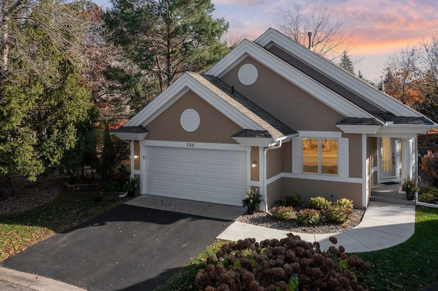 view of front facade featuring a garage