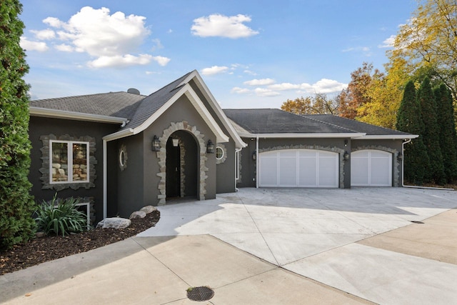 view of front of house with a garage