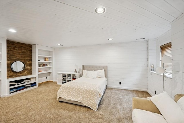 bedroom featuring carpet floors and recessed lighting