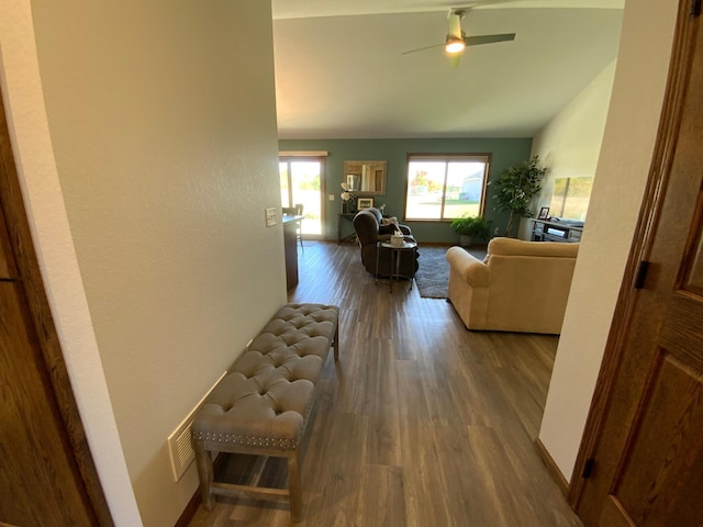 hallway featuring hardwood / wood-style floors