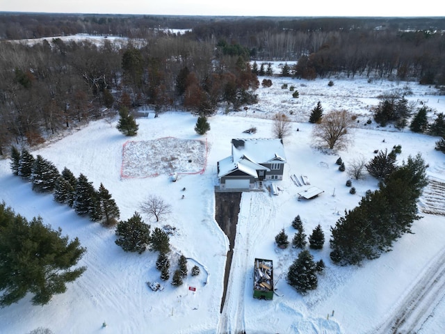 view of snowy aerial view