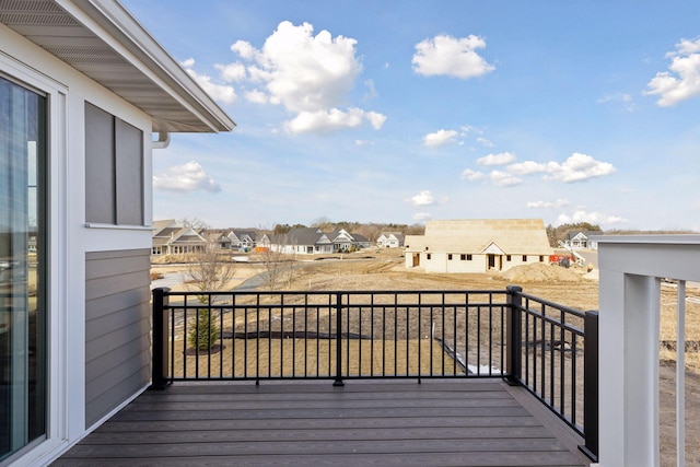 deck with a residential view