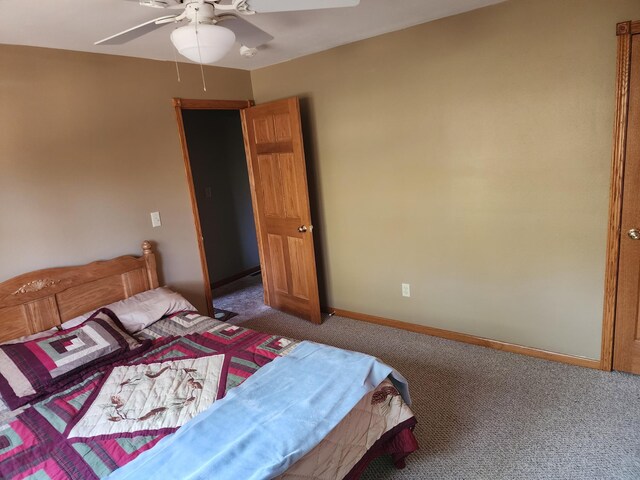 50331 Haven Dr, Leaf Lake Twp, MN 56551 - carpeted bedroom featuring a ceiling fan and baseboards