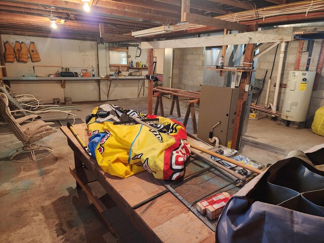 50331 Haven Dr, Leaf Lake Twp, MN 56551 - unfinished basement featuring water heater and heating unit