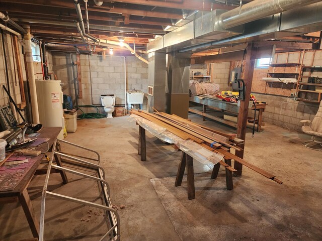 50331 Haven Dr, Leaf Lake Twp, MN 56551 - unfinished basement with water heater