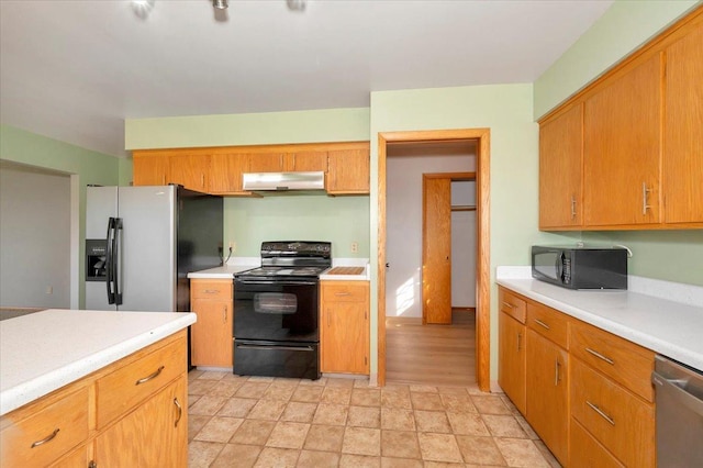 kitchen with black appliances