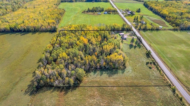 aerial view featuring a rural view