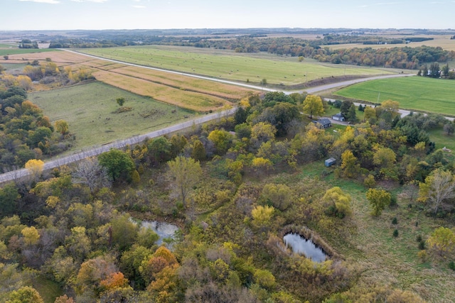 aerial view with a rural view