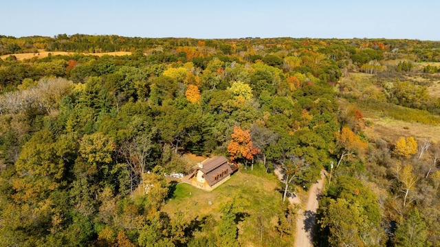 aerial view with a forest view