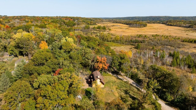 aerial view with a forest view