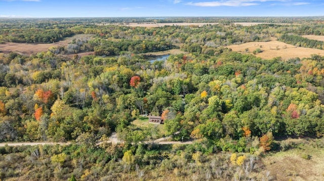 bird's eye view with a view of trees