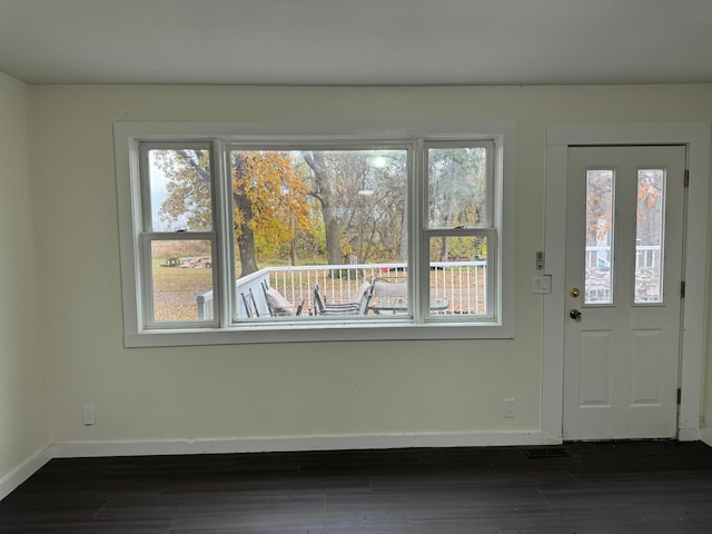 interior space featuring dark hardwood / wood-style floors