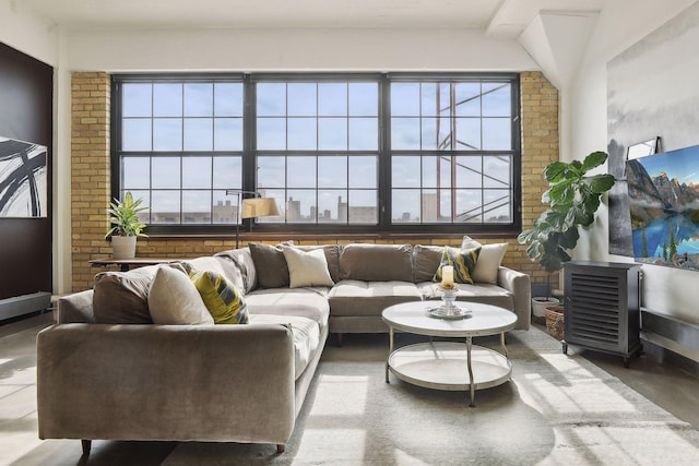 living room featuring a healthy amount of sunlight