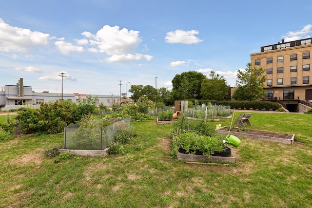 view of community featuring a yard