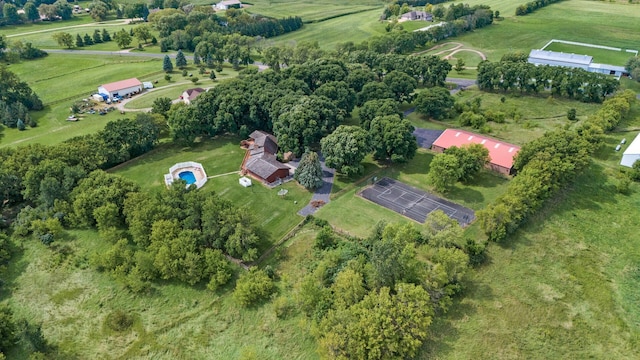 aerial view with a rural view