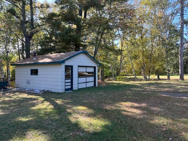 view of detached garage
