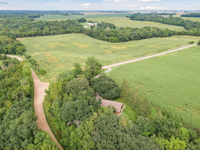 drone / aerial view with a rural view