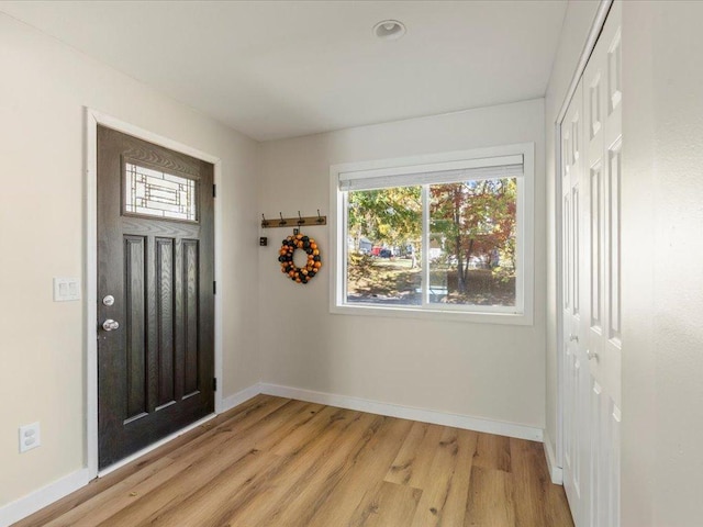 entrance foyer featuring light wood-type flooring