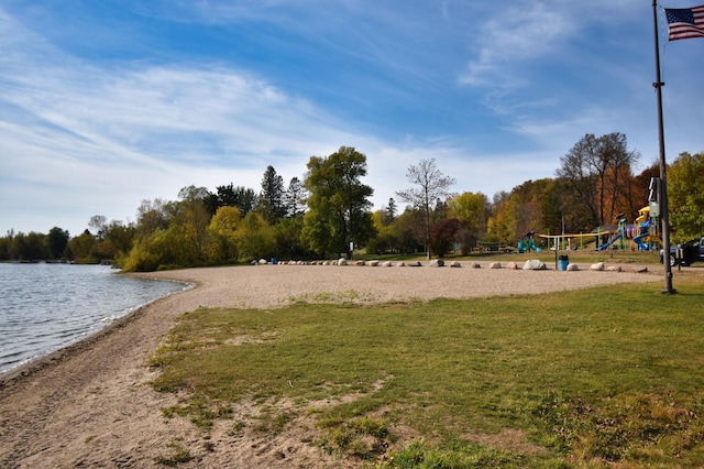 view of property's community with a water view