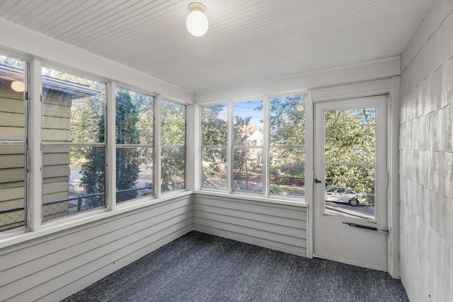 view of unfurnished sunroom