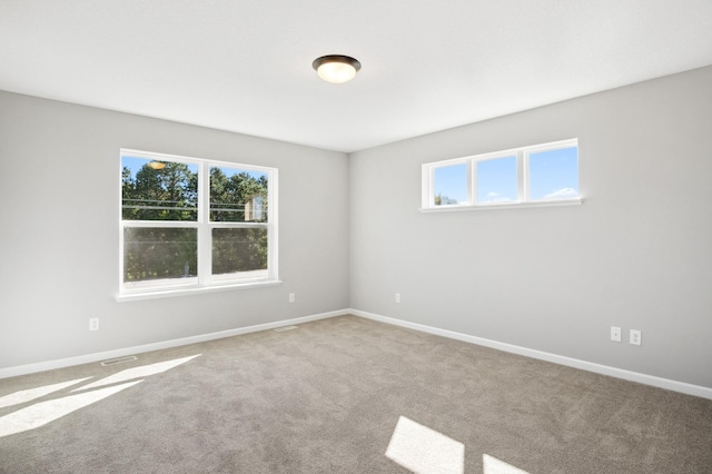 carpeted empty room featuring plenty of natural light