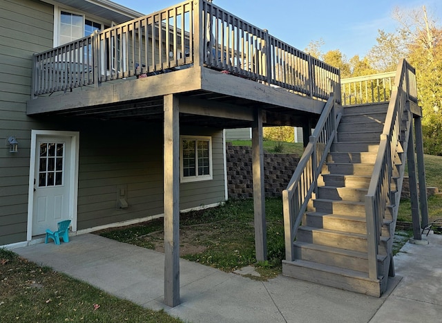 view of home's exterior featuring a deck