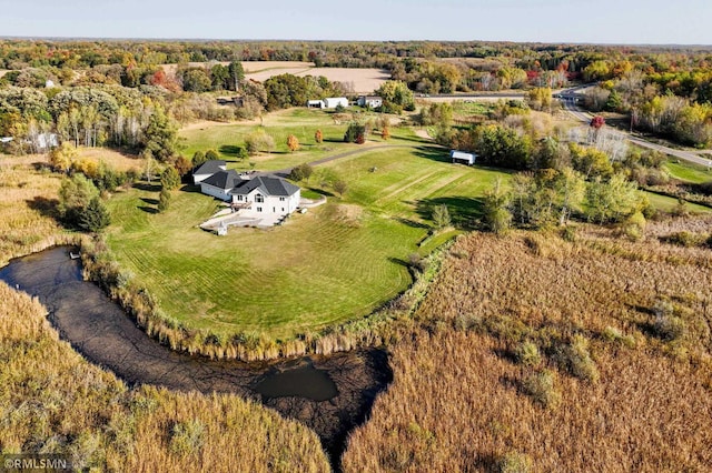 bird's eye view with a rural view