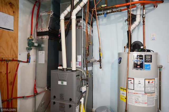 44154 Skogman Lake Rd, Fish Lake Twp, MN 55008 - utility room featuring water heater