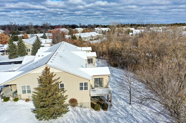 view of snowy aerial view