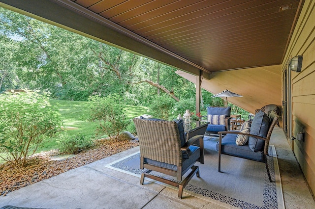 view of patio / terrace with an outdoor hangout area