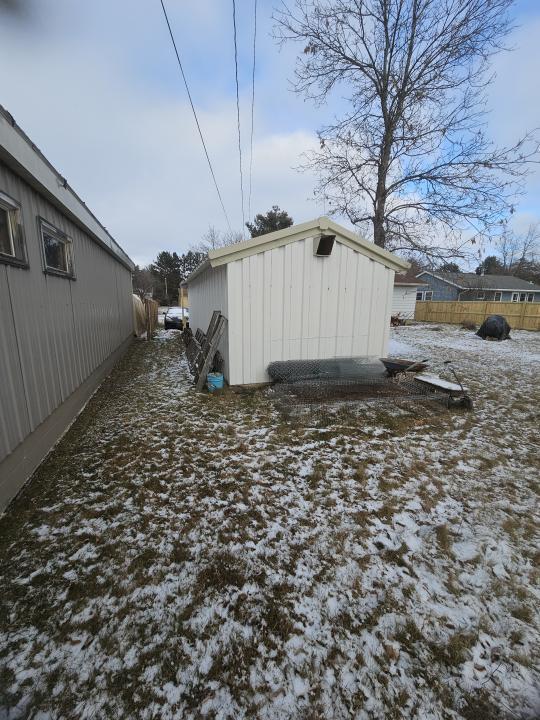 view of snow covered structure