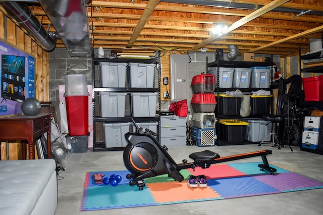 storage room with electric panel