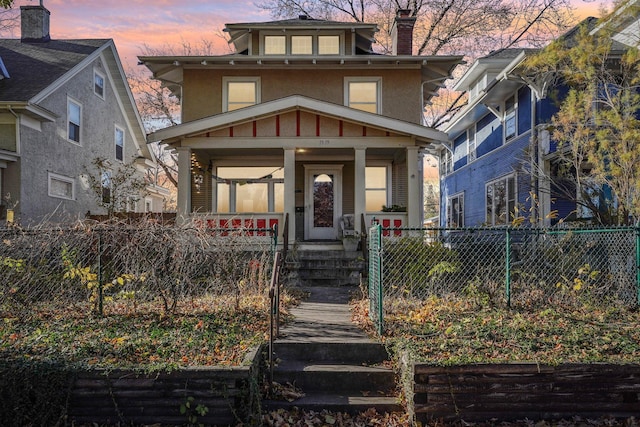 view of front of house with covered porch