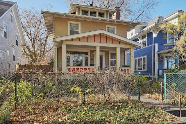 view of front of home featuring covered porch