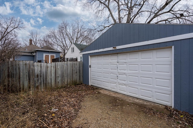 view of garage