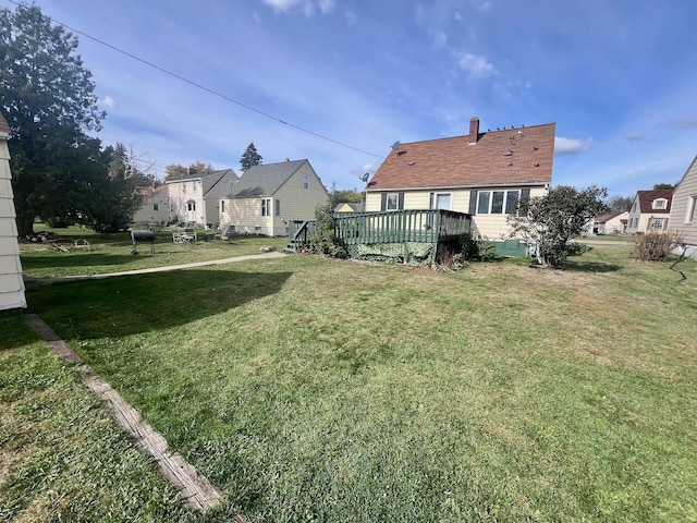 view of yard featuring a deck