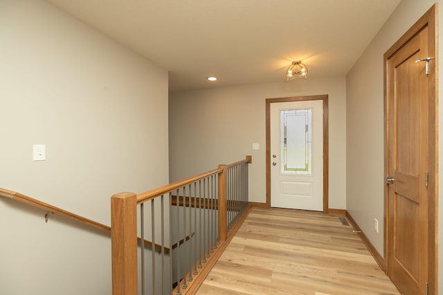 interior space with light hardwood / wood-style floors