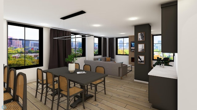 118 Broadway N Unit 702, Fargo, ND 58102 - dining room with light wood-type flooring and recessed lighting