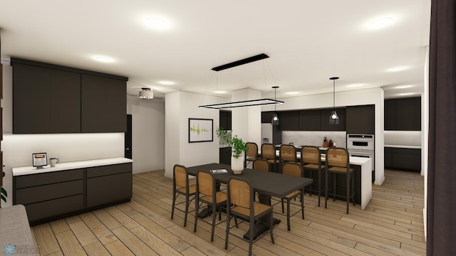 dining area featuring light hardwood / wood-style flooring