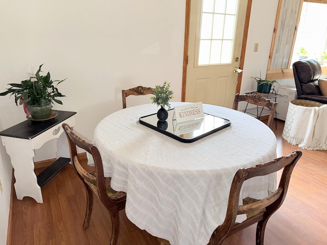 dining room featuring light wood finished floors