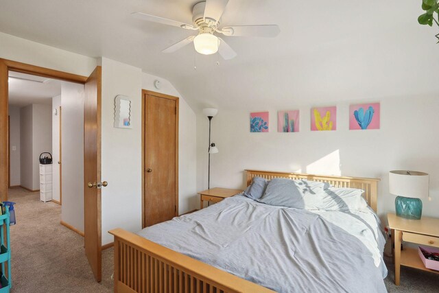 3522 Benjamin St NE, Minneapolis, MN 55418 - carpeted bedroom featuring vaulted ceiling, ceiling fan, baseboards, and a closet