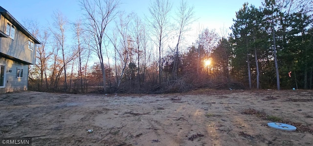 view of yard at dusk