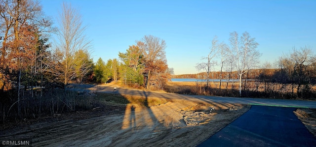 view of street featuring a water view