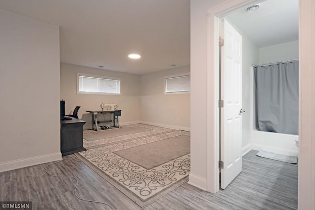 hall featuring hardwood / wood-style floors