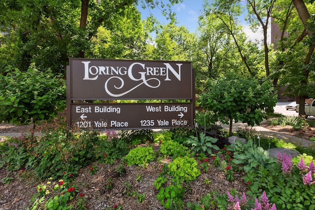 view of community sign